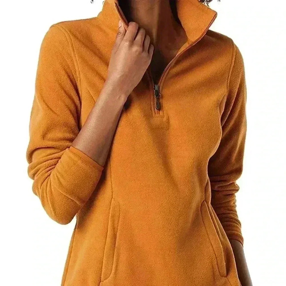 🆕 Amazon Essential’s Dark Yellow/Gold FleeceTop - Picture 1 of 3